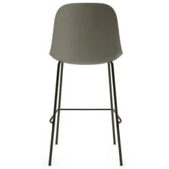 Audo Copenhagen Harbour bar side chair 75 cm, olive - black steel