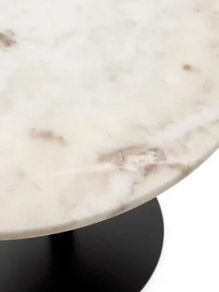 Audo Copenhagen Harbour Column dining table, 105 cm, black base - Estremoz marbl