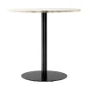 Audo Copenhagen Harbour Column dining table, 80 cm, black base - Estremoz marble