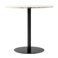 Audo Copenhagen Harbour Column dining table, 80 cm, black base - Estremoz marble
