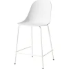 Audo Copenhagen Harbour counter side chair 63 cm, white - light grey steel