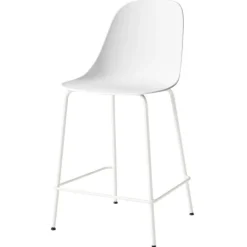 Audo Copenhagen Harbour counter side chair 63 cm, white - light grey steel