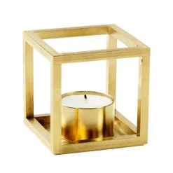 Audo Copenhagen Kubus T candleholder, gold-plated