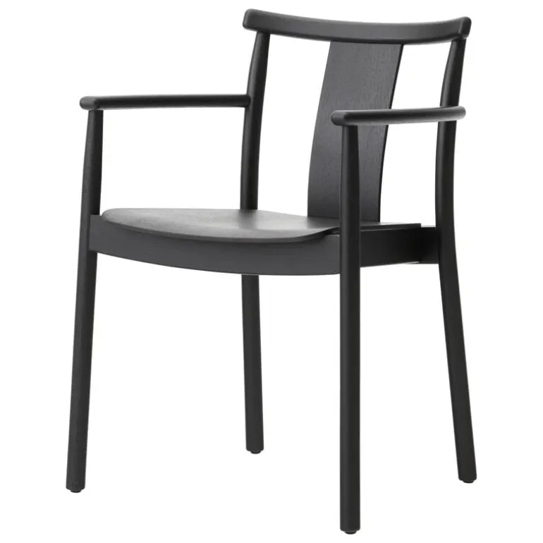 Audo Copenhagen Merkur dining chair with armrest, black oak