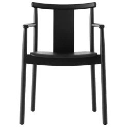 Audo Copenhagen Merkur dining chair with armrest, black oak