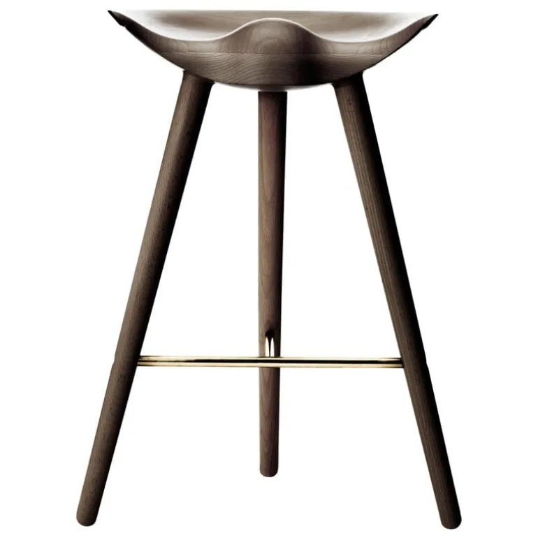 Audo Copenhagen ML42 bar stool, 69 cm, brown oiled oak - brass