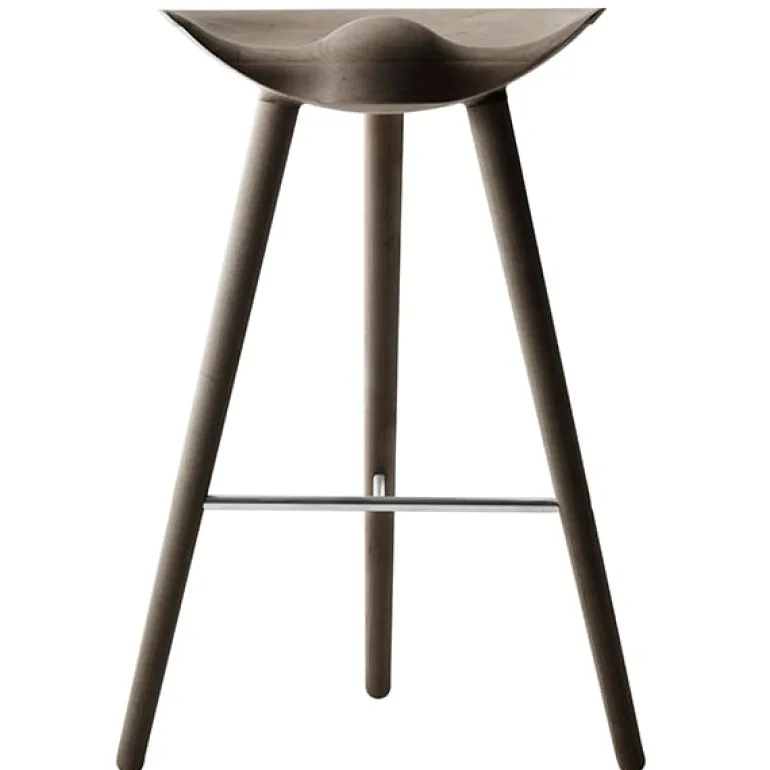 Audo Copenhagen ML42 bar stool, 77 cm, brown oiled oak - steel