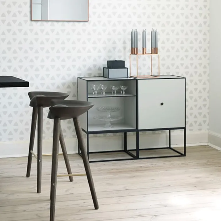 Audo Copenhagen ML42 bar stool, 69 cm, black stained beech - brass