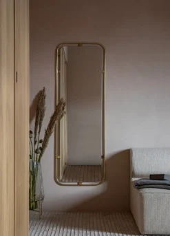 Audo Copenhagen Nimbus mirror, rectangular, polished brass