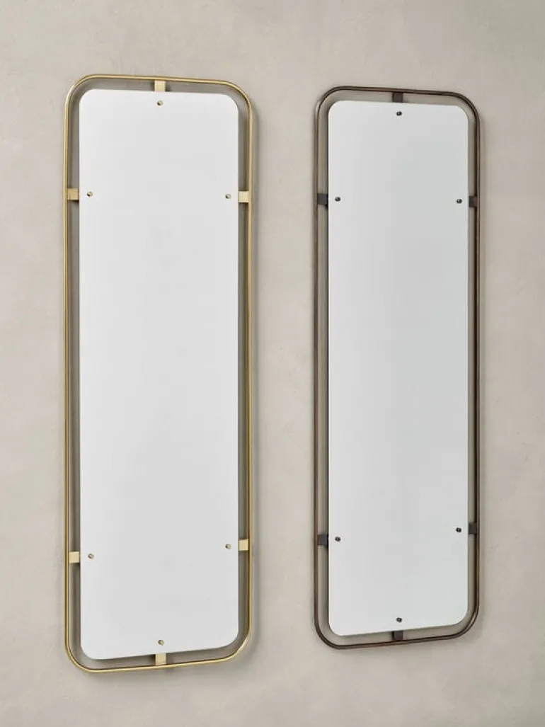 Audo Copenhagen Nimbus mirror, rectangular, polished brass