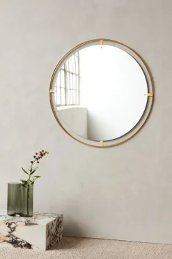 Audo Copenhagen Nimbus mirror 110 cm, polished brass