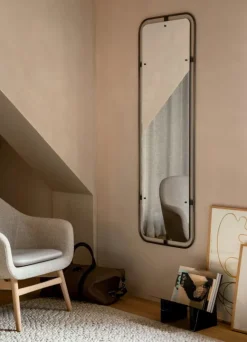 Audo Copenhagen Nimbus mirror, rectangular, bronzed brass