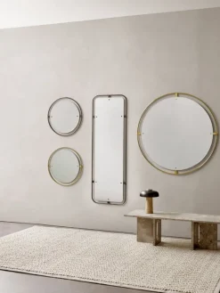 Audo Copenhagen Nimbus mirror, rectangular, bronzed brass