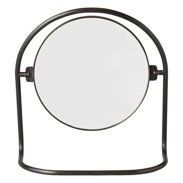 Audo Copenhagen Nimbus table mirror, bronzed brass