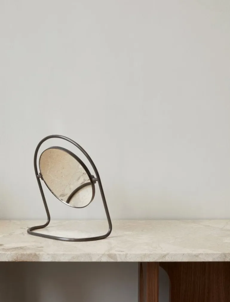 Audo Copenhagen Nimbus table mirror, bronzed brass