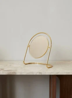 Audo Copenhagen Nimbus table mirror, polished brass