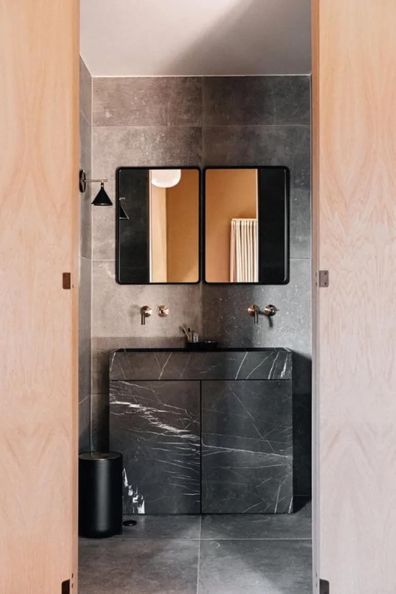 Audo Copenhagen Norm wall mirror, rectangular, 50 x 70 cm, black