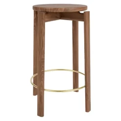 Audo Copenhagen Passage bar stool, 75 cm, walnut - brass