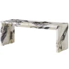 Audo Copenhagen Plinth Bridge table, Calacatta Viola marble
