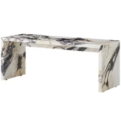 Audo Copenhagen Plinth Bridge table, Calacatta Viola marble