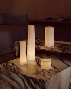 Audo Copenhagen Plinth Bridge table, Calacatta Viola marble