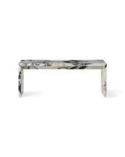 Audo Copenhagen Plinth Bridge table, Calacatta Viola marble