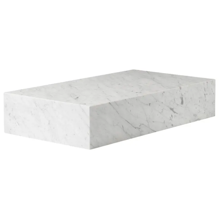 Audo Copenhagen Plinth Grand table, white Carrara marble