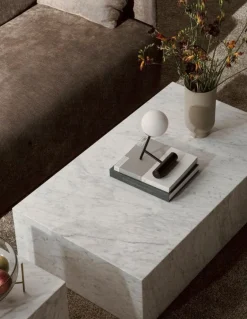 Audo Copenhagen Plinth Grand table, white Carrara marble