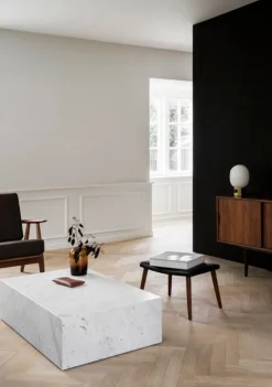 Audo Copenhagen Plinth Grand table, white Carrara marble