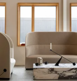 Audo Copenhagen Plinth Grand table, Calacatta Viola marble