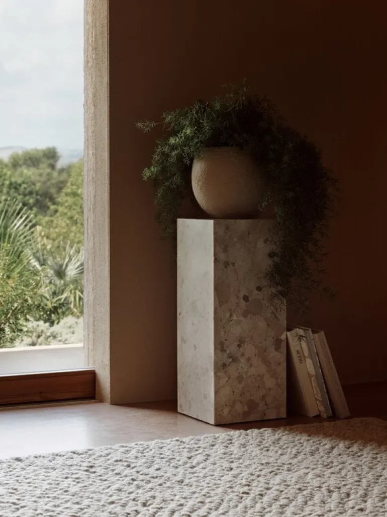 Audo Copenhagen Plinth Pedestal stand, Kunis Breccia marble