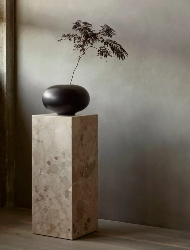 Audo Copenhagen Plinth Pedestal stand, Kunis Breccia marble