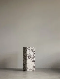 Audo Copenhagen Plinth Pedestal stand, Calacatta Viola marble