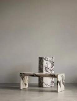 Audo Copenhagen Plinth Pedestal stand, Calacatta Viola marble