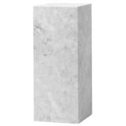 Audo Copenhagen Plinth Pedestal stand, white Carrara marble