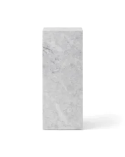 Audo Copenhagen Plinth Pedestal stand, white Carrara marble