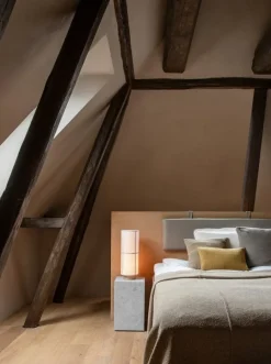 Audo Copenhagen Plinth table, high, white Carrara marble