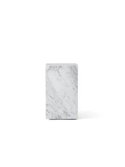 Audo Copenhagen Plinth table, high, white Carrara marble