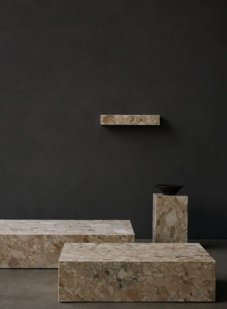 Audo Copenhagen Plinth table, low, Kunis Breccia marble