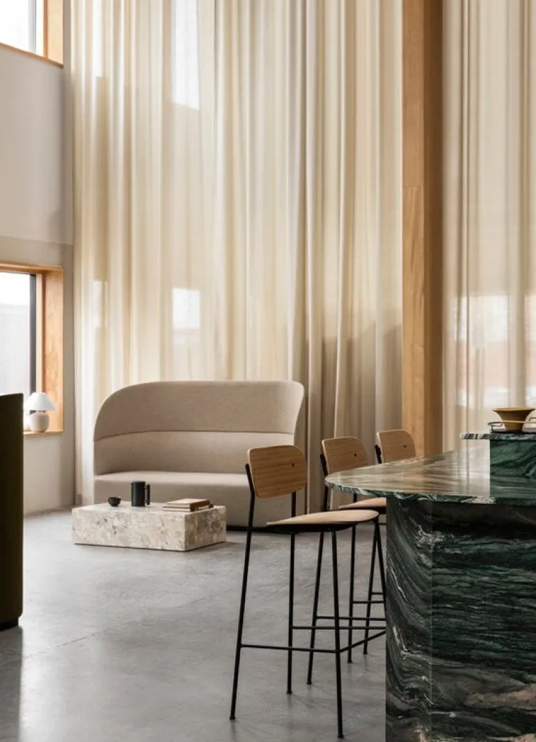 Audo Copenhagen Plinth table, low, Kunis Breccia marble