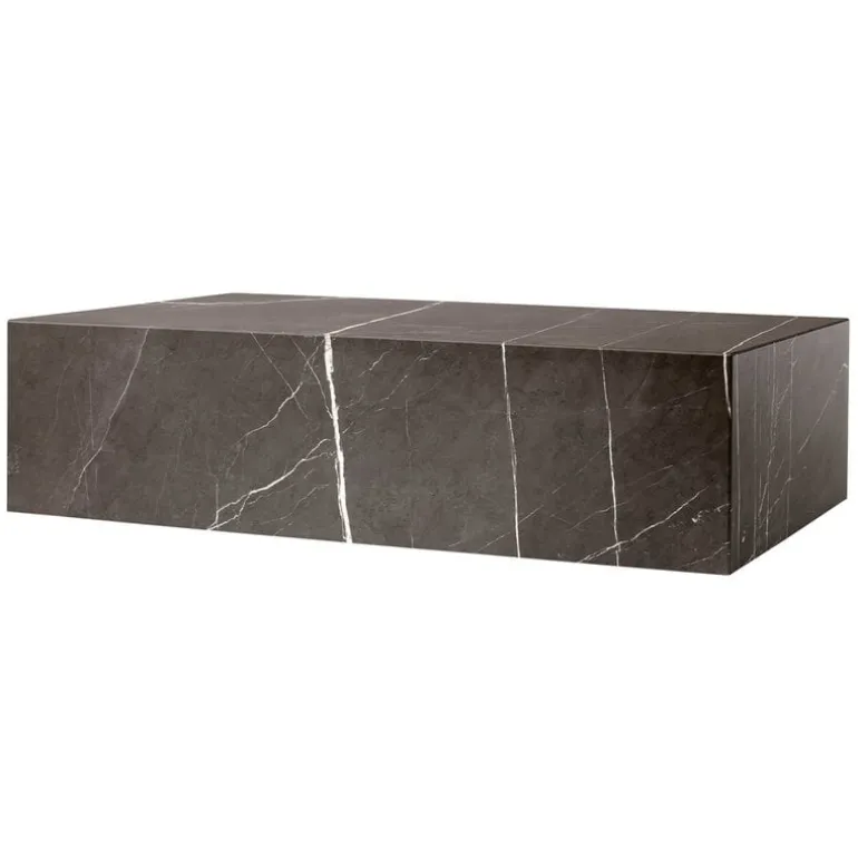 Audo Copenhagen Plinth table, low, grey Kendzo marble