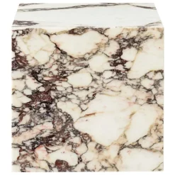Audo Copenhagen Plinth table, cube, Calacatta Viola marble