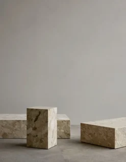 Audo Copenhagen Plinth table, cube, Kunis Breccia marble