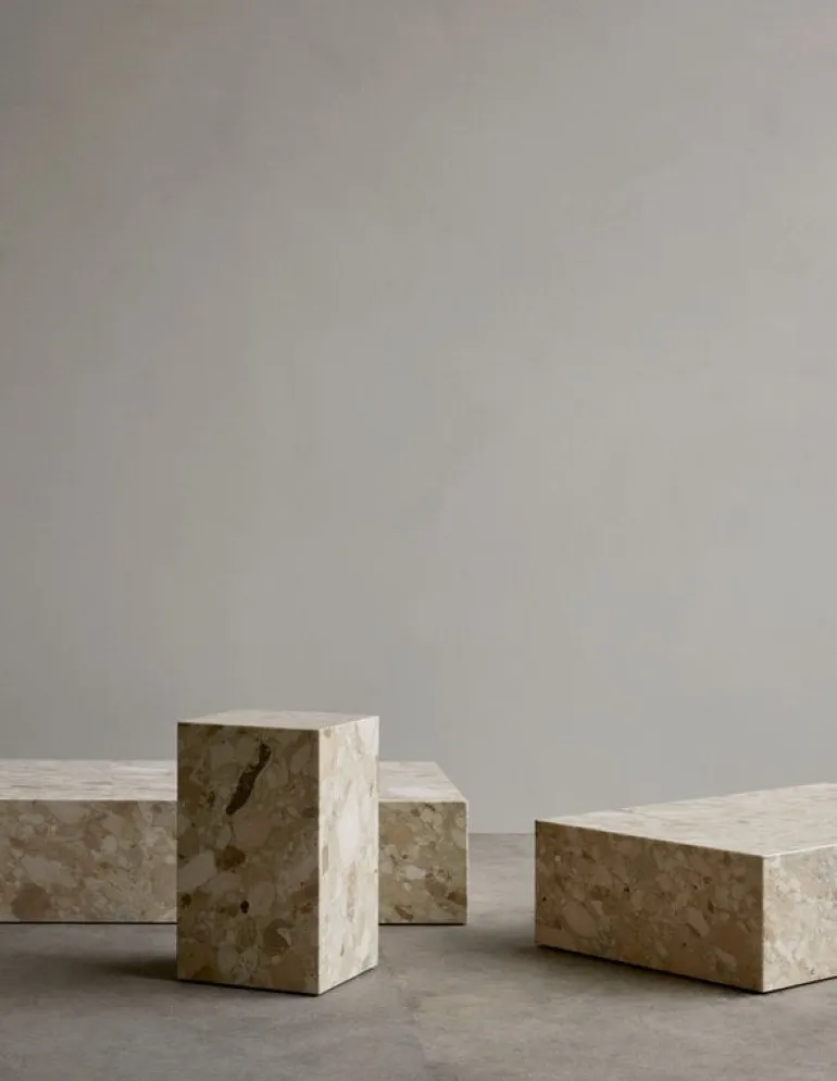 Audo Copenhagen Plinth table, cube, Kunis Breccia marble