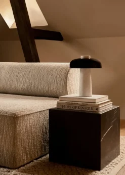 Audo Copenhagen Plinth table, cube, black Marquina marble