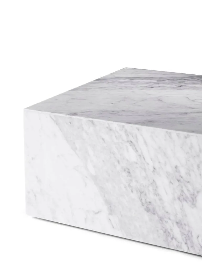 Audo Copenhagen Plinth table, low, white Carrara marble