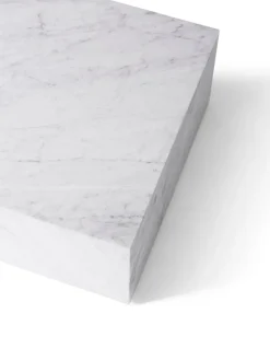 Audo Copenhagen Plinth table, low, white Carrara marble