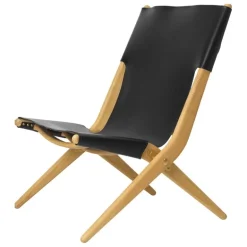 Audo Copenhagen Saxe lounge chair, oiled oak - black leather