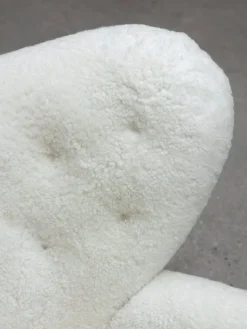 Audo Copenhagen The Tired Man armchair, Moonlight sheepskin