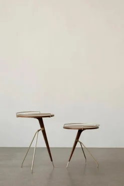 Audo Copenhagen Umanoff side table, 60 cm, walnut - brushed brass